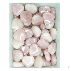 Stone Love Heart Turquoise Rose Quartz Natural Ornaments Handhandtag Diy Stones Halsband Tillbehör 20mmx6mm Drop Leverans JE DH8KP