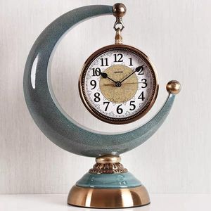 Table Clocks Desk & EUROPEAN SEAT CLOCK FASHION CREATIVE LIVING ROOM WINE CABINET DECORATION HOUSEHOLD QUARTZ