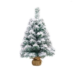 Christmas Decorations 23inch Artificial Snow Flocked Tree Xmas For Holiday Office Coffee Table Porch Decor