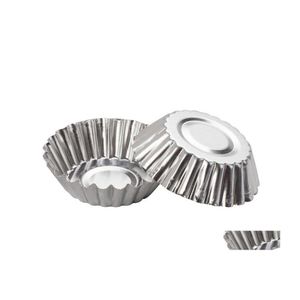 Backformen Mini Einweg-Blumenstil Aluminiumfolie Cupcake Muffinbecher Eierkuchenbecherform Kochformen Sn719 Drop Lieferung HOM DHFGU