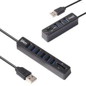 2.0 nav 3/6 portar flera USB -splitterkraft TF/SD -kortläsare datortillbehör för Windows Mac OS