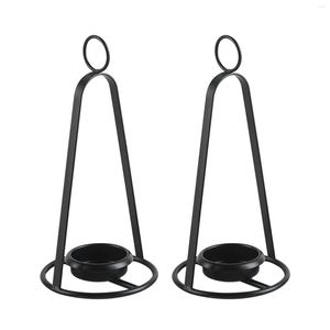 Candle Holders 2pcs Hanging Decoration Portable Small Home Office Table Centerpiece Retro Iron Wedding Halloween Garden Holder Birthday