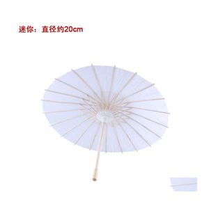 Parasol ślubny ślubny parasole biały papier chiński mini rzemieślniczy parasol 4 średnica 20 30 40 60 cm dla hurtowej 642 DROP H DHWL2