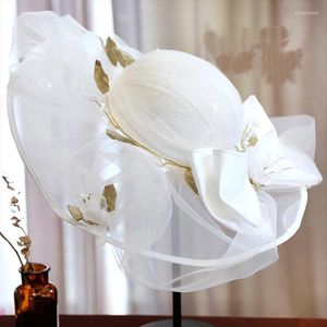 Headpieces Super Fairy Fantasy Wrapped Yarn Flower Hat Series Bridal Tours POGRAPHY Building Top Accessories