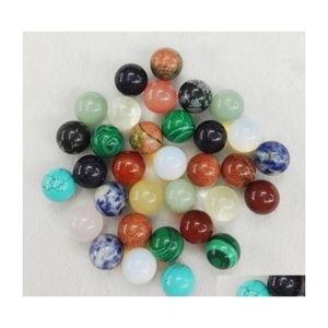 Stone 12mm Nonporous Loose Reiki Healing Chakra Natural Ball Bead Palm Quartz Mineral Crystals Tumbled ädelstenar Handbit Hem DEC DHSWV