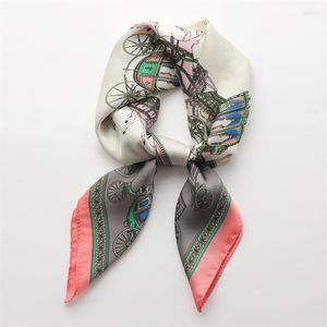 Scarves Silk Scarf Square Women Shawl Wraps 2023 Fashion Office Small Hair Neck Hijabs Foulard 70 70cm