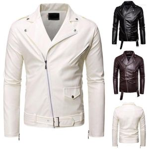 Mäns jackor Fashion Men's Leather Jacket Motorcykel Slim