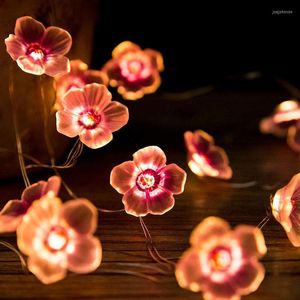 Saiten 10/20/30 LED Kirschbeleuchtung Blüte Blume batteriebetrieben für Hochzeit im Innenbereich, rosa Glocken, Girlandendekoration