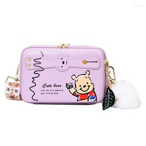 Evening Bags Cute Shoulder Bag For Women Ladies Small PU Lether Crossbody Purse With Priting Bear And Letters Female Phone Clutch