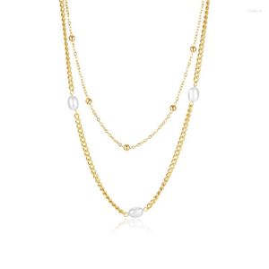 Pendant Necklaces 2023 Beads Neck Chain Choker Pearl Necklace Fashion Jewelry On The Gold Color For Women