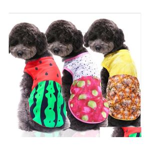 Köpek Giyim Bahar Yaz Pet Vest Tshirt Sevimli Karpuz Yengeç Baskılı Gömlek Kıyafetleri Köpekler için