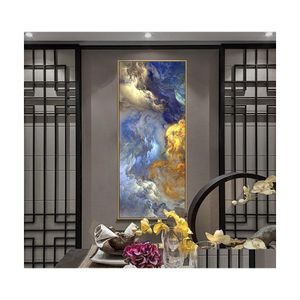 Dipinti Wangart Colori astratti Unreal Canvas Poster Blu Paesaggio Wall Art Pittura Soggiorno Appeso Stampa moderna dipinta 110 Dh9Xb