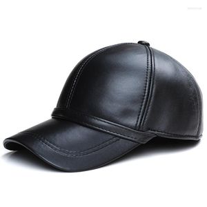 Ball Caps Black Men's Baseball Sheepskin Outdoor Leisure Warm Ear Protection Hat Adjustable Cap