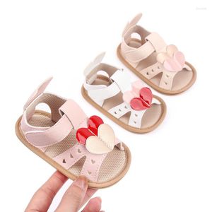 Första vandrare 0-2 år liten flicka anti slip walker spädbarn småbarn 1 år 2 baby rosa skor flickor sommar sandaler