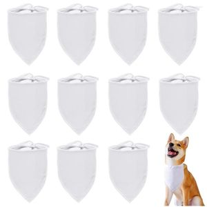 Hundkläder 30/50st Pet Bandanas White Scarf Blank Big Washable DIY Polyester Bibs Kerchief Accessories for Dogs Puppy Cats