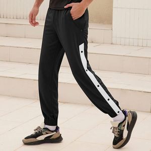 Men's Pants Casual Workout Athletic Joggers Trousers Fashion Men's Loose Sweatpants Basketball Training Side Striped Button Sports