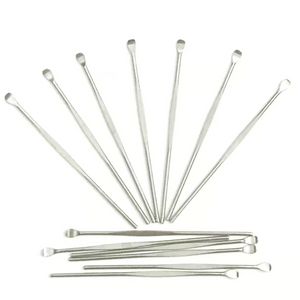 80mm Edelstahl Dabber Wax Tools Reinigung Pfeifenzubehör Dabb Jar Räucherwerkzeug für trockene Kräuter Titannagel Vape Pen Silikonmattenbehälter TT0118