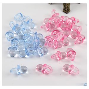 Favor favorita Azul/rosa Mini -chupeta de acr￭lico transparente Decora￧￣o de beb￪ Decora￧￣o de anivers￡rio Decora￧￵es DIY RRA10371 DROP Deli Otxz0