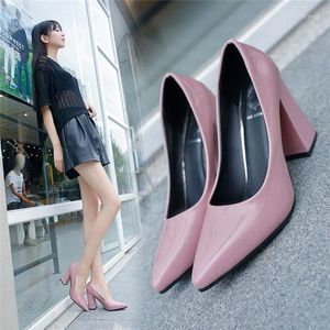 Dress Shoes 2023 Spring And Summer Korean Women's Pointed Thick Heel High Heels Female Students Shallow Mouth Single Women