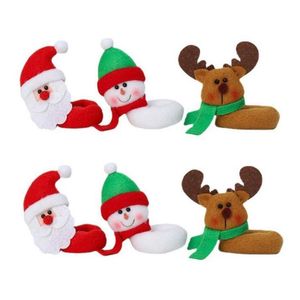 Party Decoration Christmas Wine Glass Cover Santa Snowman Elk Bottle Charms för Xmas Home Wedding Romantic Dinner Cupparty