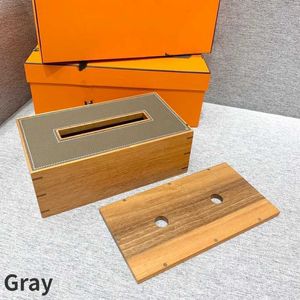 Mahogany Tissue Box Outer Layer Of Leather With Magnet 5 Colors Home Self-gift 23012