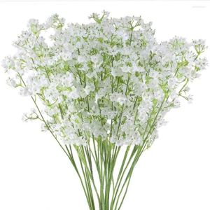 Fiori decorativi 90 teste 52 cm Bianchi bianchi Respirare bouquet gypsophila artificiali per la decorazione del compleanno del matrimonio fiore finto