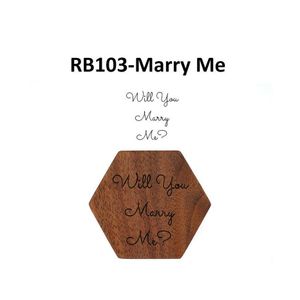 Ювелирные коробки Blank Wood Ring Box Walnut Wooden Will You Mary Me Me Wedding Ron