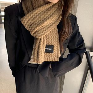 Scarves &Dolphin WomenTwist Braid Long Wool Scarf Neckerchief Korean Simplicity Knitted Woolen Big Pashmina Autumn Students Shawl