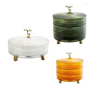 Plates 1 PCS ONE-Layer Rotating Light High-Grade Bowl Home Melon Seeds Dried Storage Box White