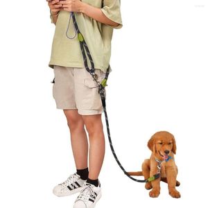 Dog Collars Adjustable Tie For Small And Large Dogs 2023 Leash Pet Outdoor Training Hook Reflective Elastic Skin Double Handle Rope