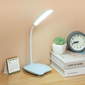 Bordslampor LED -lampa Touch Diming Portable Desk USB 3 Färg Stepless Dimble Night Light Eye Protection Bedroom Bedside