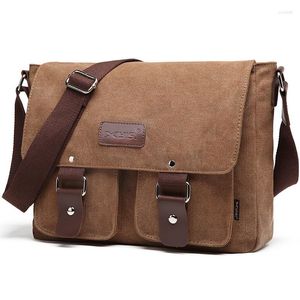 Kvällspåsar duk väska mäns singel axel messenger retro fritidsstudent skolväska crossbody postman carteras para mujer handväska