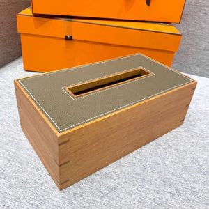 Mahagoni-Taschentuchbox, Außenschicht aus Leder mit Magnet, 5 Farben, Heim-Selbstgeschenk 23012