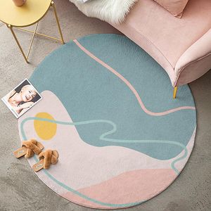 Carpets Round Carpet Rug With Non-Slip PVC Underlayer 3D Printed Area For Women Girls Living Room Bedroom Indoor Home DecorCarpets