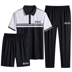 Märken mäns plus-storlek spårning tees polos skjorta korta byxor kostym 2023 man bos modedesigner casual sports kort ärm lapel t-shirt 2 bit set size m-8xl