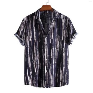 Camisas casuais masculinas estampa de algodão havaiana Camisa de algodão Homem Camisa Masculina 2023 Summer Beach Aloha Harajuku Streetwear Masculino