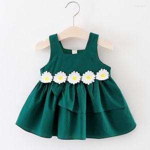 Sukienki dla dziewczynek Summer niemowlęta Dziewczęta Księżniczka sukienka bez rękawów bawełniany kwiat ubrania maluchek 0-3 lat przyjęcie urodzinowe