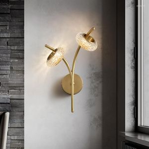 Wall Lamps Crystal LED Lights Copper Gold Living Room Bedroom Lighting Fixtures Style El Sconce Art Decoration