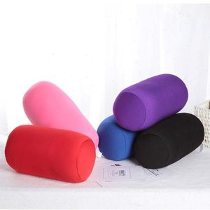 Pillow Roll Home Seat Head Rest Neck Support Travel Micro Mini Microbead Cushion Pure Color Cylindrical Office Nap