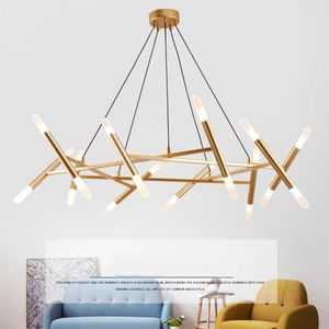 Ljuskronor Nordic Modern Tree Branch Chandelier Lamp Luxury Golden Black Dining Living Room Home Light Fixtures El Lobby LED