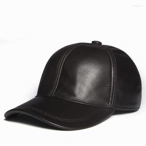 Ballkappen Hut Männer Echtes Leder Papa Baseball Frauen Unisex Casual Mode Erste Schicht Schaffell Hüfte Dünne Trucker Gorra Hombre