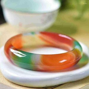 Bileklik Orijinal Doğal Renkli Yeşim Kadın İyileştirici Taş Takı Üç Renkli Jades Taş Bilezik Jadeite Bangles