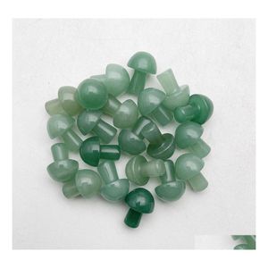 Stone Green Aventurine 20Mm Mushroom Statue Carved Decoration Quartz Hand Polished Healing Reiki Trinket Gift Room Plant Ornament Dr Dhx4H