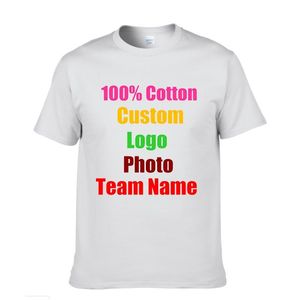 Erkek Tişörtleri Resim Logonuzu Özelleştirme Unisex Boş Düz Renk Kısa Kollu Yuvarlak Boyun T-Shirt Alt Gömlek