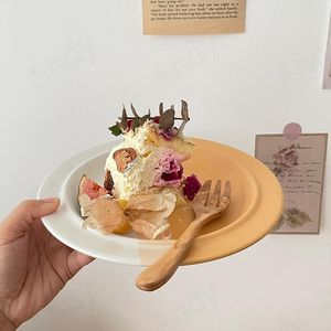 Plakalar Avrupa Seramik Yemek Tabağı Modern Patchwork Masaüstü Meyve Salatası Yaratıcı Ev Kahvaltı Tavası Mutfak Aksesuarları
