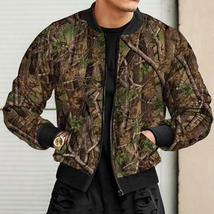 Men's Jackets Mens Fashion Jacket Autumn And Winter Casual Sports Woven Fabric Street Jungle Field Stand Collar Zipper