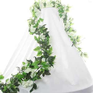 Dekorative Blumen Hochzeit für Bogendekor Rose aus Kletterseide künstlich 230 cm Packungen Home Kranz 2 Wand mit Pflanzen