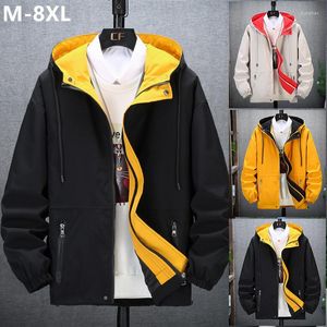 Men's Jackets Hooded Windbreaker Man 8XL 7XL Japanese Casual Blouson Jaket Hoodies Black Male Plus Size 6XL Bomber Spring Autumn Clothes