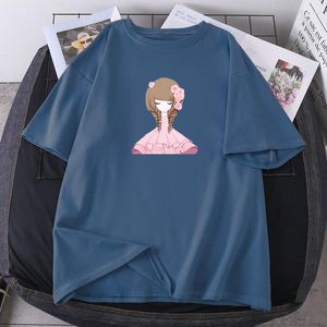 メンズTシャツサマーヒップホップ女性ティーピンクガール漫画アニメ女性Tシャツoネック特大の女性ファッション服半袖