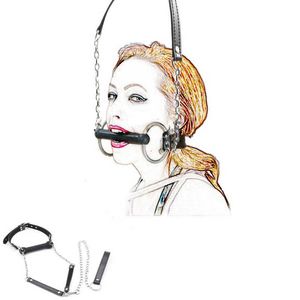 NXY Giocattoli per adulti Bocca Gag Palla Guinzaglio Catena attaccata Pelle Cane Pet Osso Imbracatura Bastone Restraint BDSM Bondage Sesso Cosplay 1201